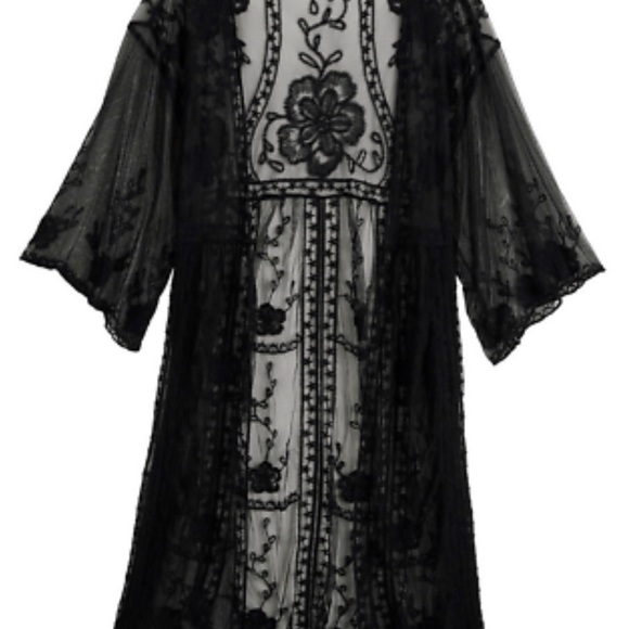 LC Lauren Conrad Black Lace Kimono - Picture 15 of 15